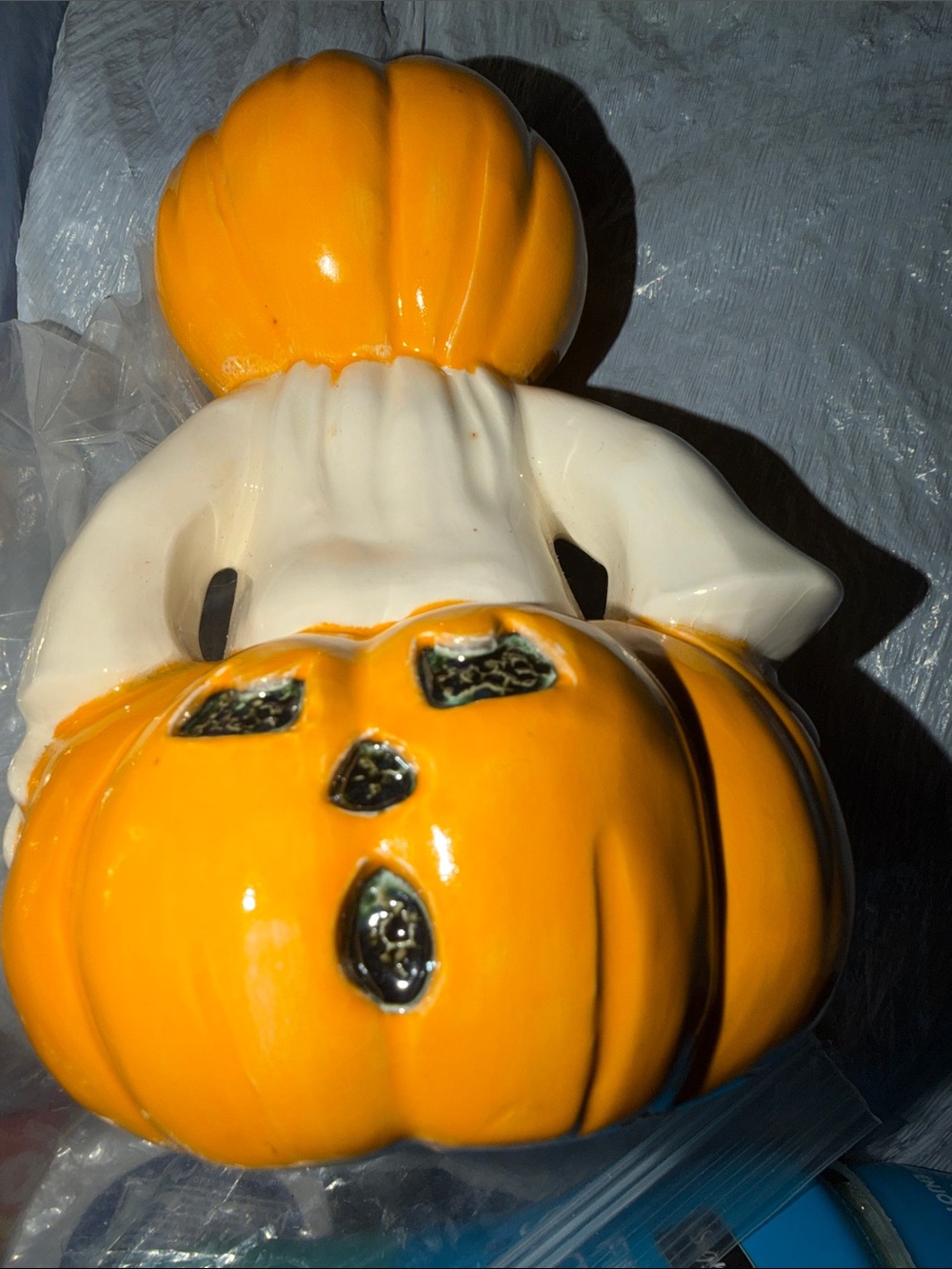 Ceramic pumpkin ghost - Picture 2 of 3
